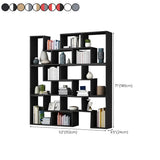 Modern Open Back Multi-Tier Geometric Wood Bookcase #size