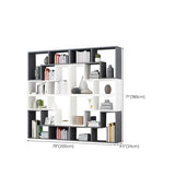 Modern Open Back Multi-Tier Geometric Wood Bookcase Image - 20