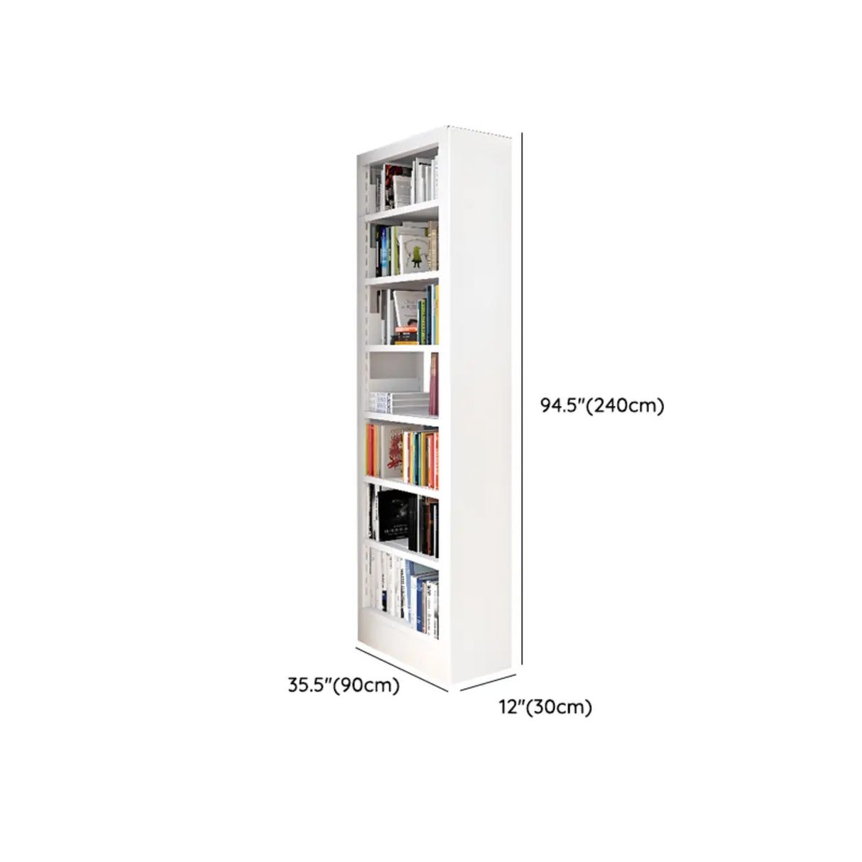 Modern Open Back Rectangular White Steel Bookshelf Image - 16