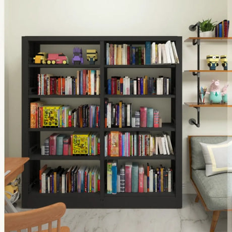 Modern Open Back Vertical Display Steel Bookshelf White Image - 1