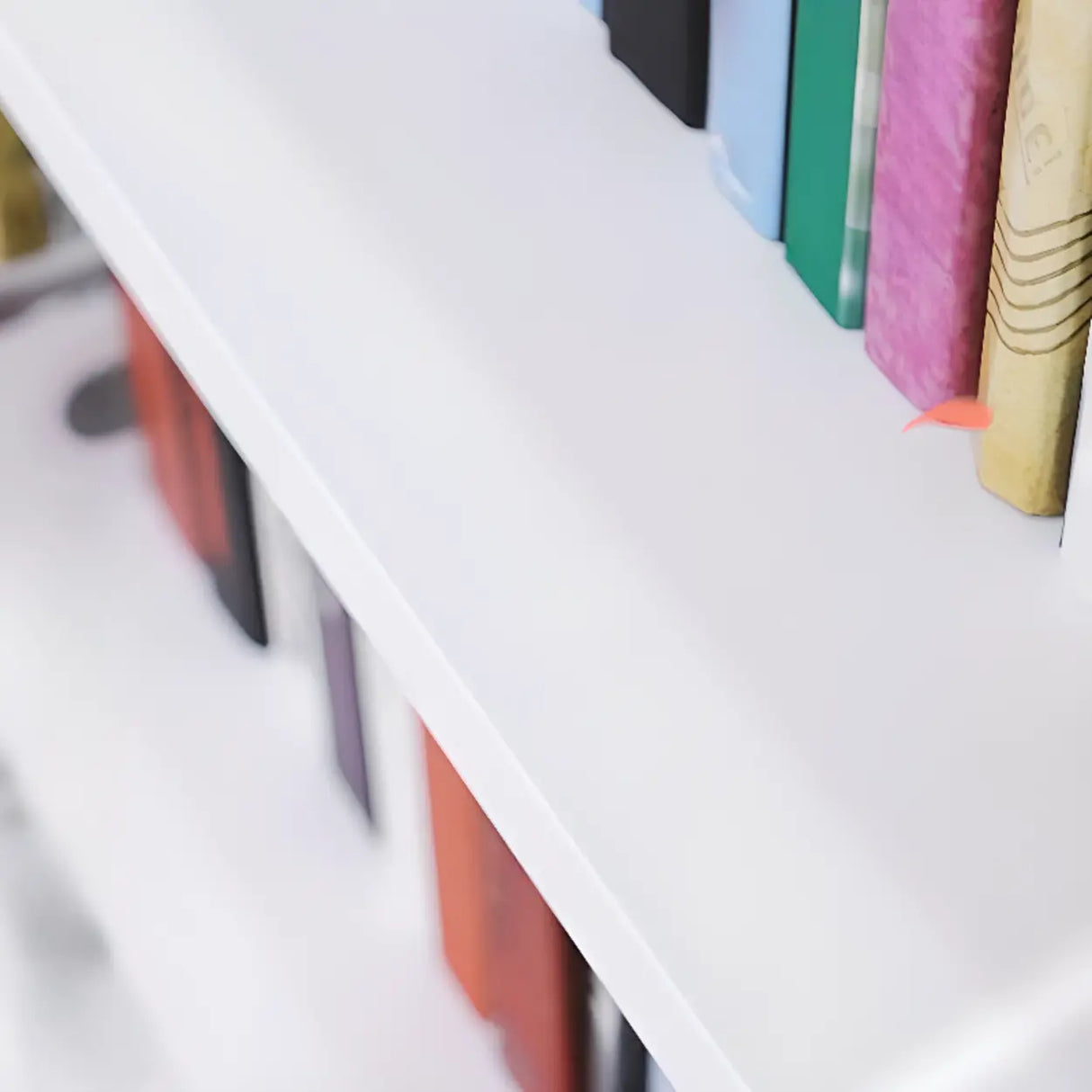 Modern Open Back Vertical Display Steel Bookshelf White Image - 16