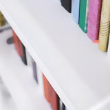 Modern Open Back Vertical Display Steel Bookshelf White Image - 16
