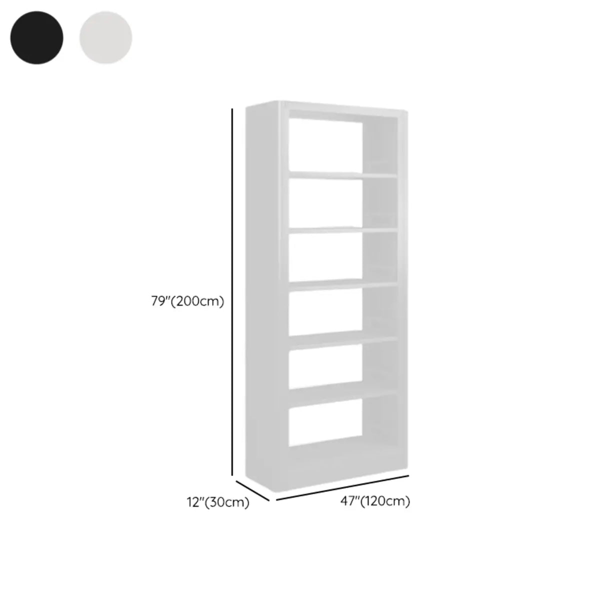 Modern Open Back Vertical Display Steel Bookshelf White 
