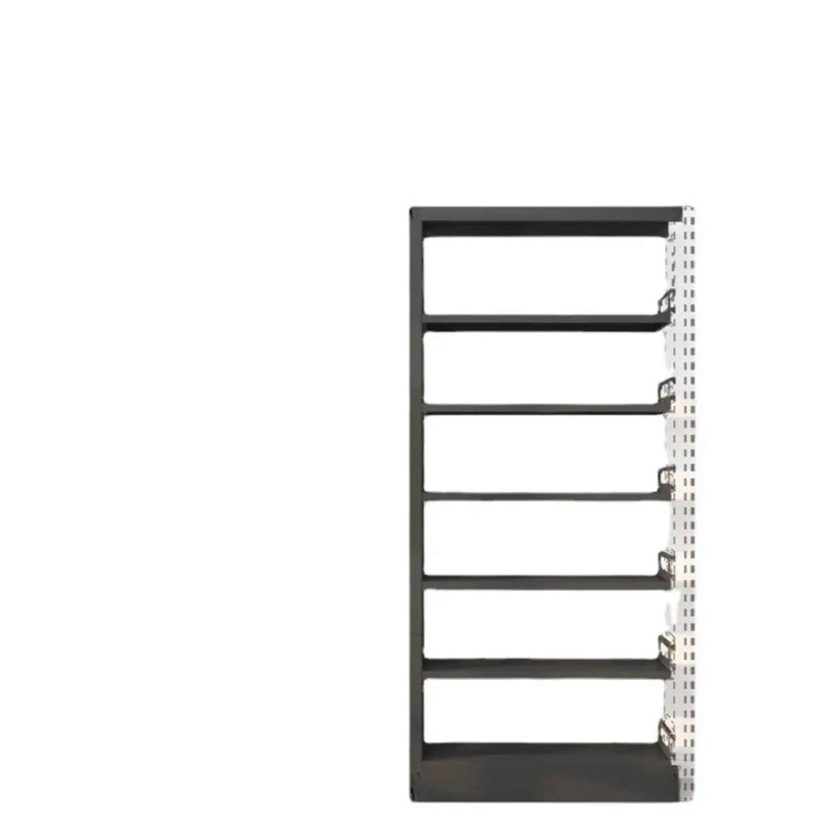 Modern Open Back Vertical Display Steel Bookshelf White Image - 2