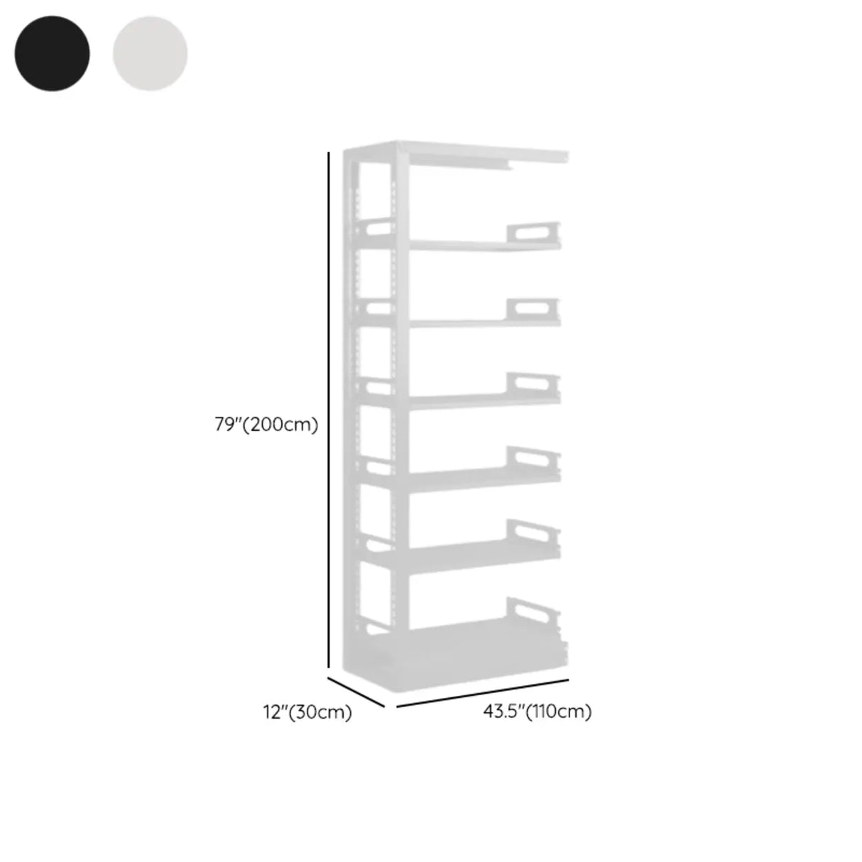 Modern Open Back Vertical Display Steel Bookshelf White Image - 20