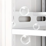 Modern Open Back Vertical Display Steel Bookshelf White Image - 3