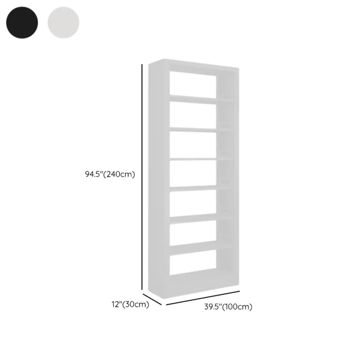 Modern Open Back Vertical Display Steel Bookshelf White Image - 30