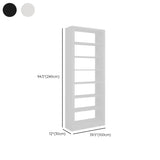 Modern Open Back Vertical Display Steel Bookshelf White Image - 30