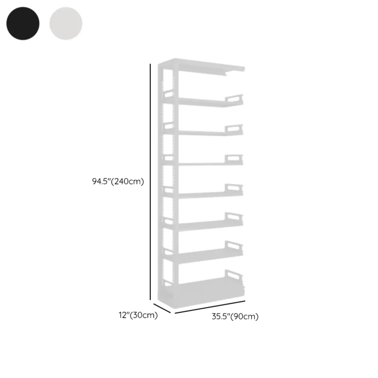 Modern Open Back Vertical Display Steel Bookshelf White Image - 31