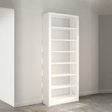 Modern Open Back Vertical Display Steel Bookshelf White Image - 4