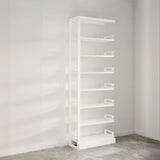 Modern Open Back Vertical Display Steel Bookshelf White Image - 5