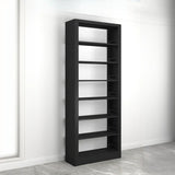 Modern Open Back Vertical Display Steel Bookshelf White Image - 7