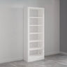 Modern Open Back Vertical Display Steel Bookshelf White Image - 9