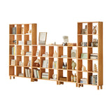 Modern Open Back Vertical Wooden Organizer Bookcase Image - 10