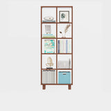 Modern Open Back Vertical Wooden Organizer Bookcase Image - 11