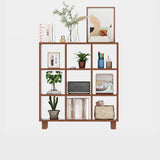 Modern Open Back Vertical Wooden Organizer Bookcase Image - 13