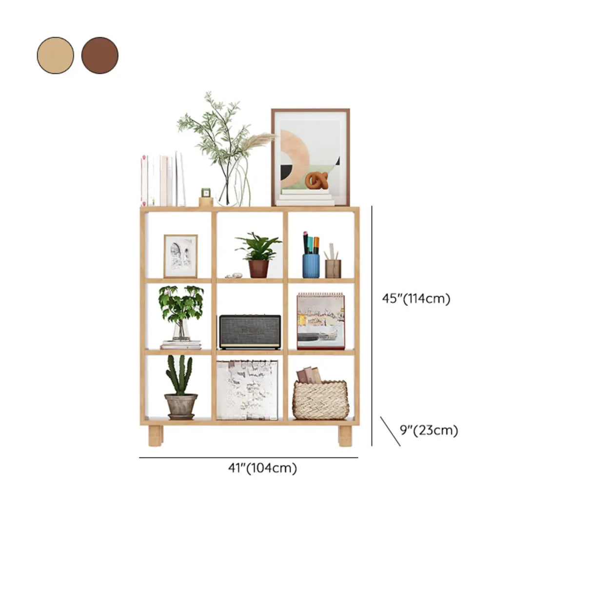 Modern Open Back Vertical Wooden Organizer Bookcase Image - 18