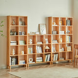 Modern Open Back Vertical Wooden Organizer Bookcase Image - 4
