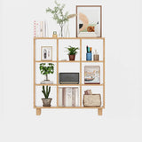 Modern Open Back Vertical Wooden Organizer Bookcase Image - 5