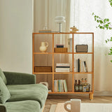 Modern Open Back Vertical Wooden Organizer Bookcase Image - 6