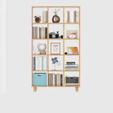 Modern Open Back Vertical Wooden Organizer Bookcase Image - 7