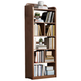 Modern Open Back Vertical Wooden Storage Bookshelf Image - 13