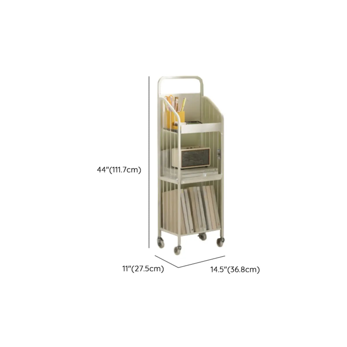 Modern Open Back White Steel Vertical Tall Bookshelf Image - 15