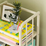Modern Open Back White Steel Vertical Tall Bookshelf Image - 8