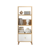 Modern Open-Back Wood Drawers Narrow Display Bookcase Image - 10