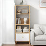 Modern Open-Back Wood Drawers Narrow Display Bookcase Image - 5