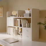 Modern Open Shelving Beige Wooden Desktop Bookcase Image - 1