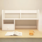 Modern Open Shelving Beige Wooden Desktop Bookcase Image - 15