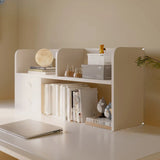Modern Open Shelving Beige Wooden Desktop Bookcase Image - 17