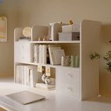 Modern Open Shelving Beige Wooden Desktop Bookcase Image - 2