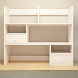 Modern Open Shelving Beige Wooden Desktop Bookcase Image - 34