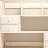 Modern Open Shelving Beige Wooden Desktop Bookcase Image - 7