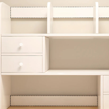 Modern Open Shelving Beige Wooden Desktop Bookcase Image - 7