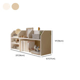Modern Open Shelving Beige Wooden Desktop Bookcase #size