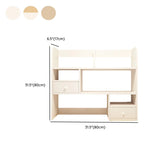 Modern Open Shelving Beige Wooden Desktop Bookcase Image - 42