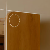 Modern Open Shelving Beige Wooden Desktop Bookcase Image - 8