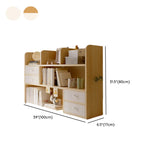 Modern Open Shelving Beige Wooden Desktop Bookcase Image - 45