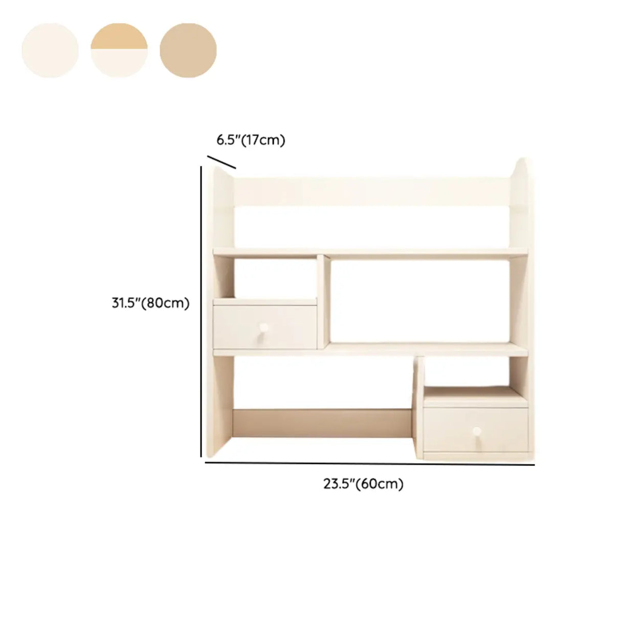 Modern Open Shelving Beige Wooden Desktop Bookcase Image - 47