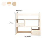Modern Open Shelving Beige Wooden Desktop Bookcase Image - 47