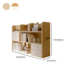 Modern Open Shelving Beige Wooden Desktop Bookcase Image - 48