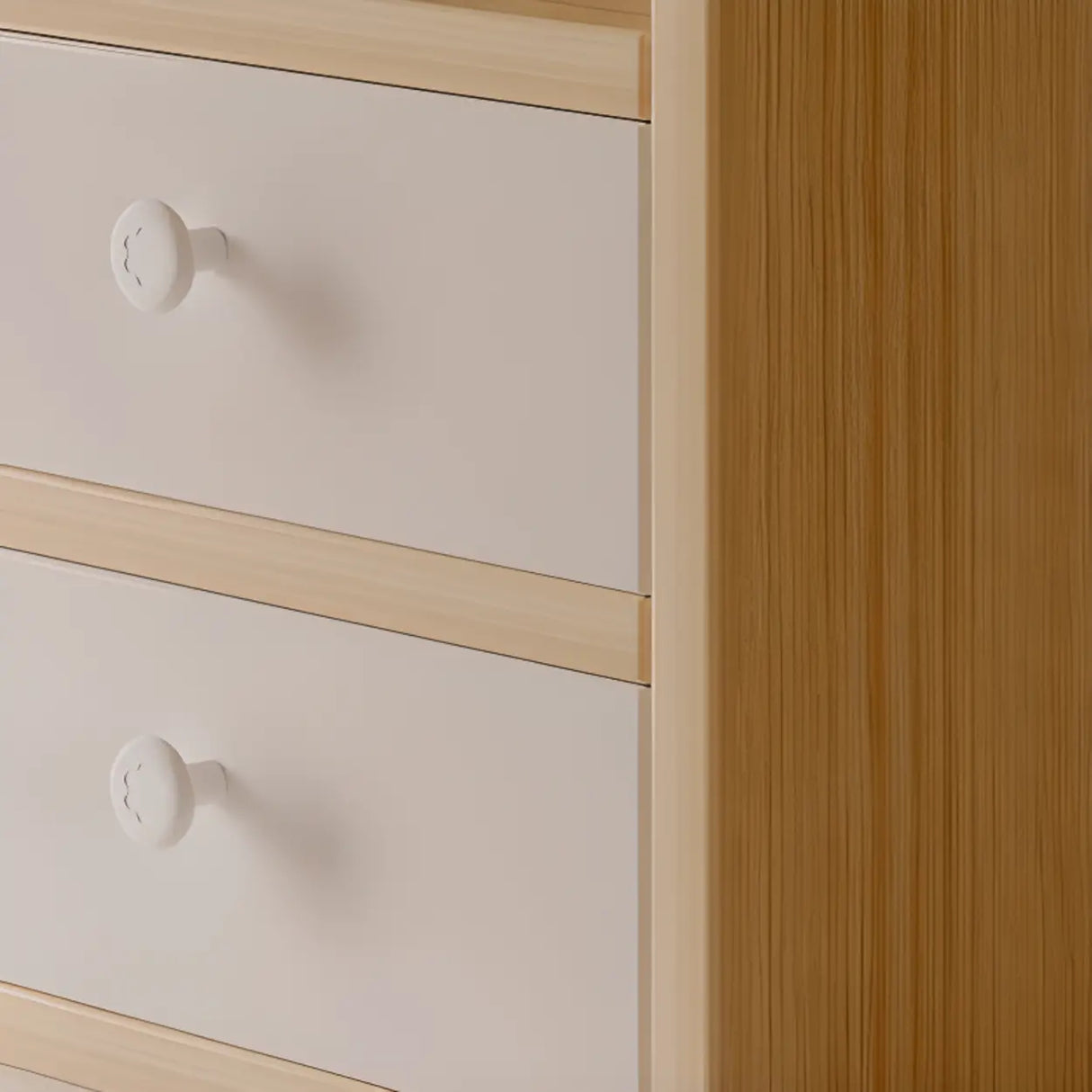 Modern Open Shelving Beige Wooden Desktop Bookcase Image - 9