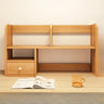 Modern Open Shelving Beige Wooden Desktop Bookcase Image - 14