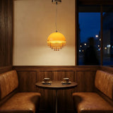 Modern Orange 3-Light Pendant Light with Layered Glass Shade Image - 1