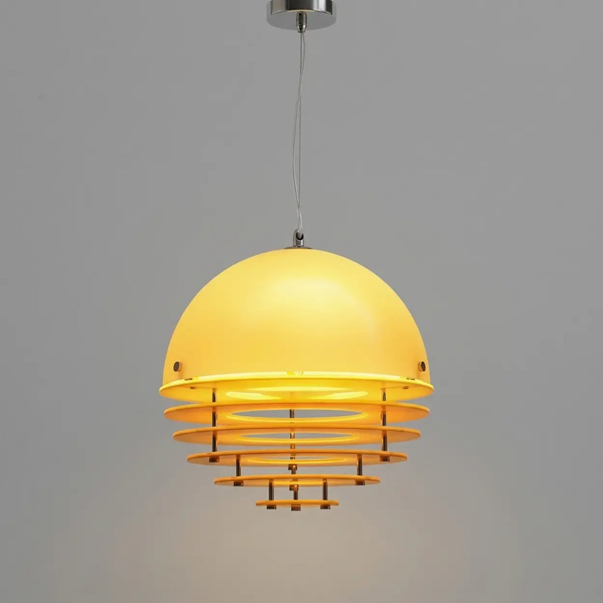 Warm 7.8" Modern Orange 3-Light Pendant Light with Layered Glass Shade Image - 3