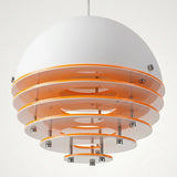 Modern Orange 3-Light Pendant Light with Layered Glass Shade Image - 5