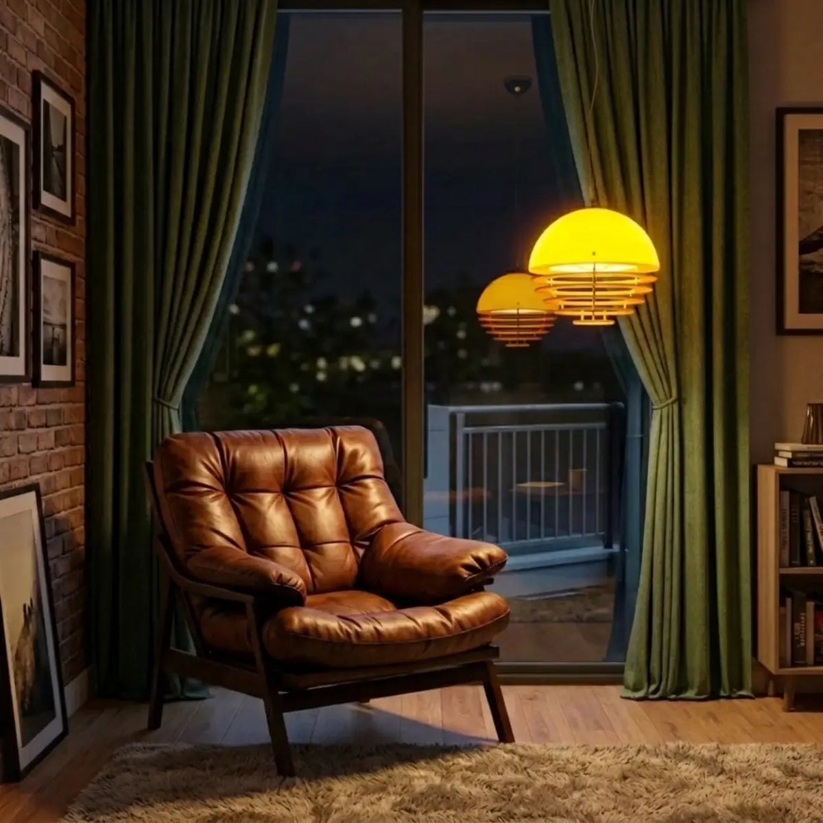 Modern Orange 3-Light Pendant Light with Layered Glass Shade Image - 7
